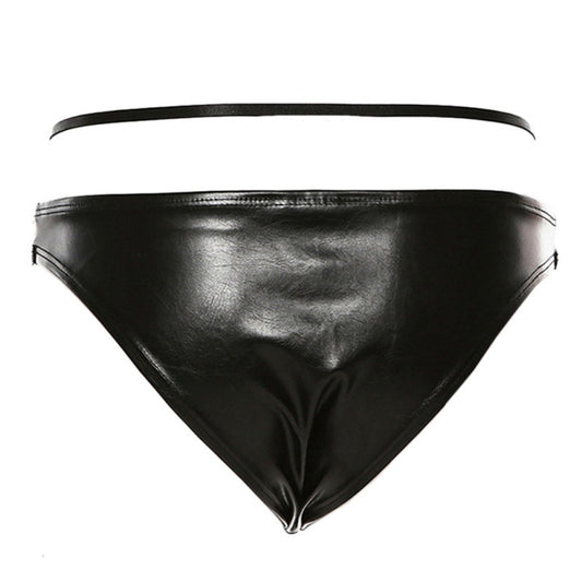 Amazon Hollowed Out Patent Leather Sling Bra Gathered Zipper Style Sexy Temptation A Generation Of Sexy Lingerie