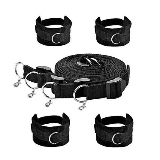 Foreign Trade SM Plush Bed Strap 3-Piece Set Alternative Binding Hands And Feet Flirting Sex Paraphernalia Sex Toys Wholesale
