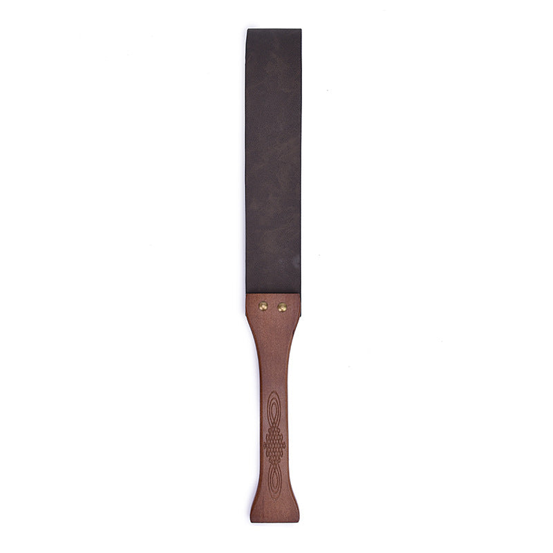 Adult Products Antique Wooden Handle Widening Fun Leather Male And Female Sex Toys Passion Game Shoot