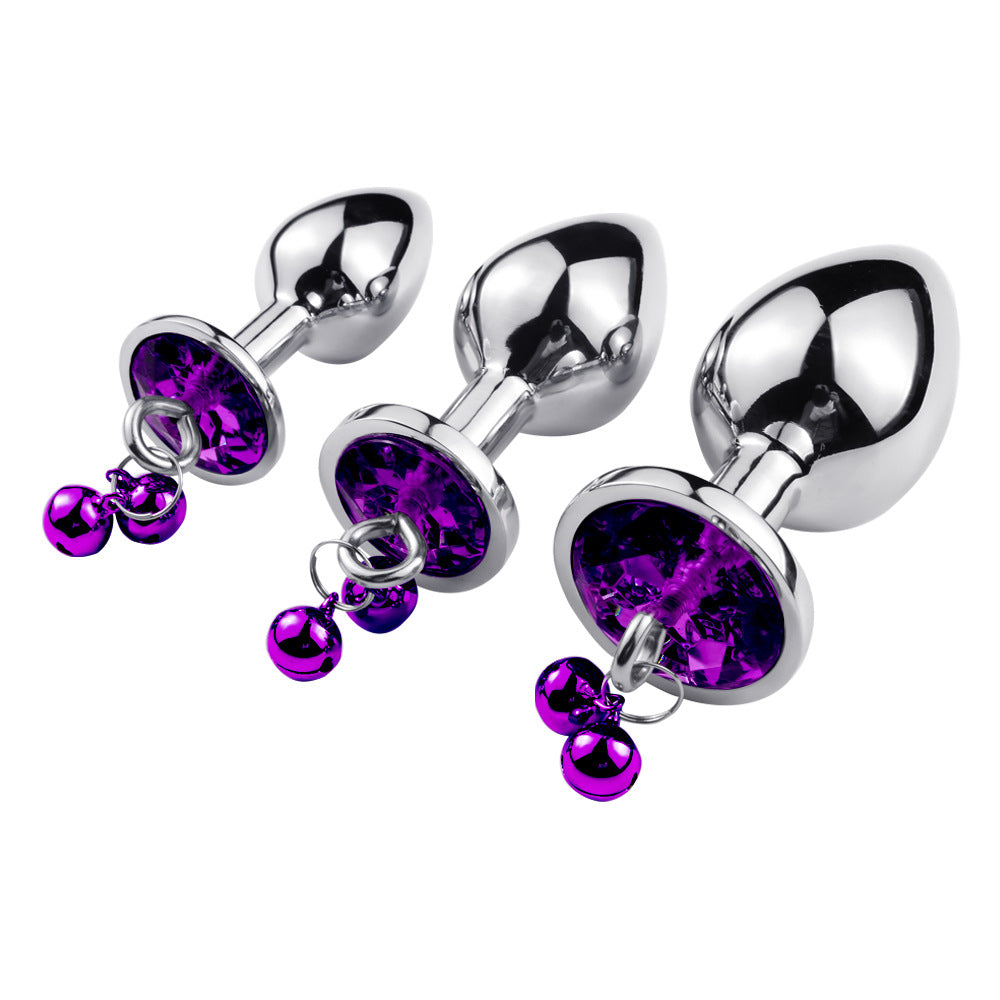 Metal Bell Anal Plug Adult Sex Toys G-spot Backyard Heart-shaped Anal Plug Traction Chain Alternative Toy