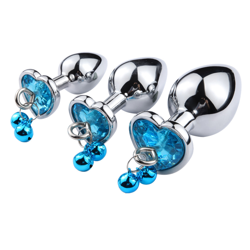 Metal Bell Anal Plug Adult Sex Toys G-spot Backyard Heart-shaped Anal Plug Traction Chain Alternative Toy