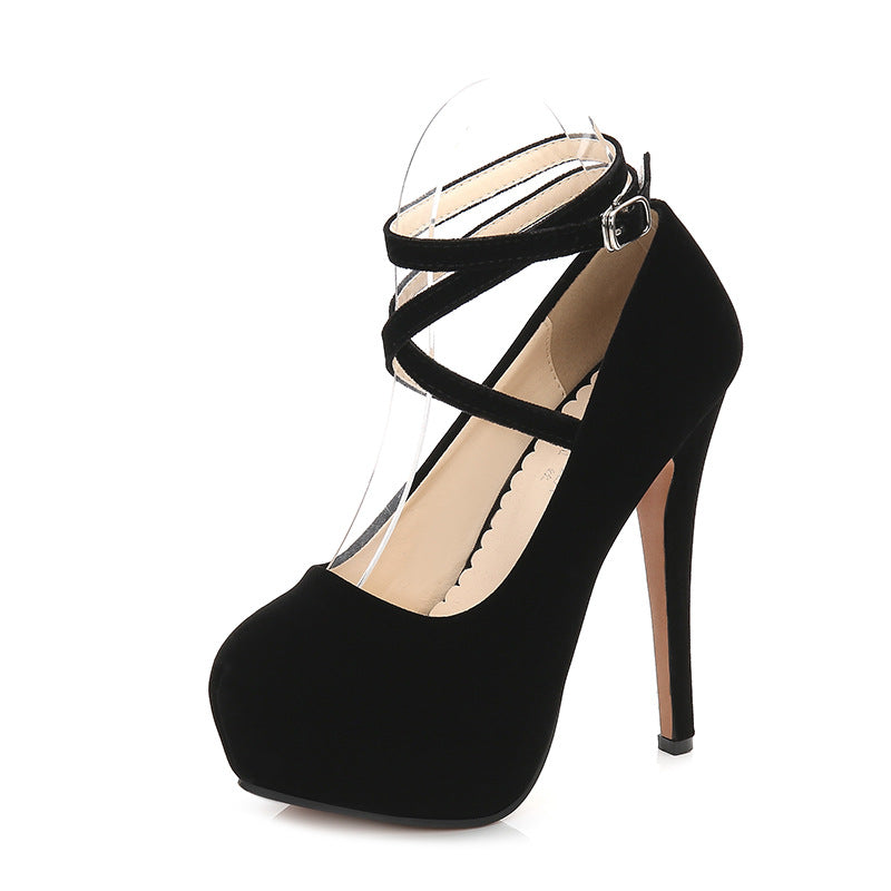 Cross Straps Large Size Heels High Heels Women&amp;#039;s Nightclub Women&amp;#039;s Shoes Amoy Source