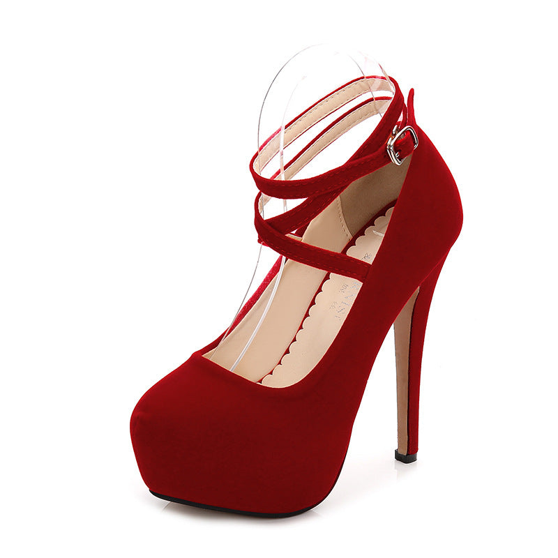 Cross Straps Large Size Heels High Heels Women&amp;#039;s Nightclub Women&amp;#039;s Shoes Amoy Source