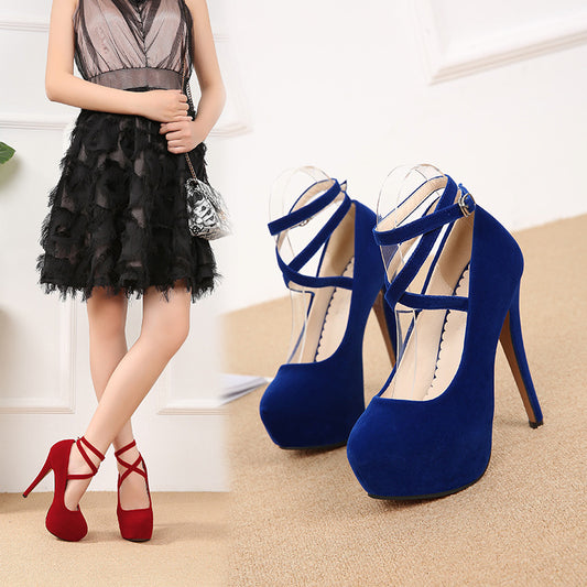 Cross Straps Large Size Heels High Heels Women&amp;#039;s Nightclub Women&amp;#039;s Shoes Amoy Source
