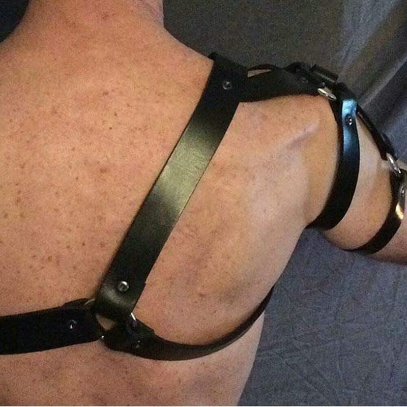 Punk Bondage Chest Strap Leather Strap Men's Single Shoulder Strap