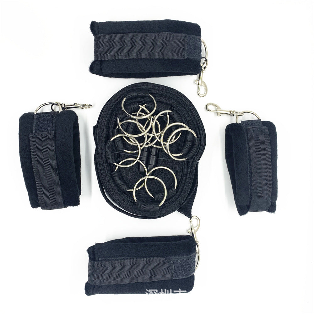 Factory Wholesale Sex Toys Word Multi-circle Plush Bed Straps Foreign Trade Husband And Wife Bed Binding Straps