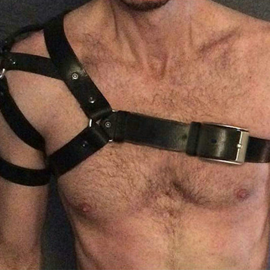 Punk Bondage Chest Strap Leather Strap Men's Single Shoulder Strap