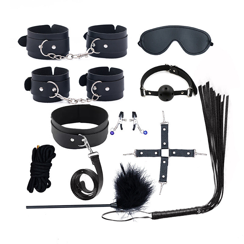SM Sex Toys Leather 7-piece Ten-piece Set Of Training Binding Milk Clip Adult Supplies Toys
