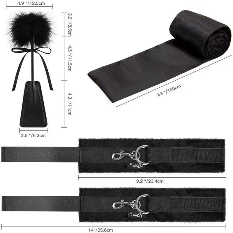 Foreign Trade SM Plush Bed Strap 3-Piece Set Alternative Binding Hands And Feet Flirting Sex Paraphernalia Sex Toys Wholesale