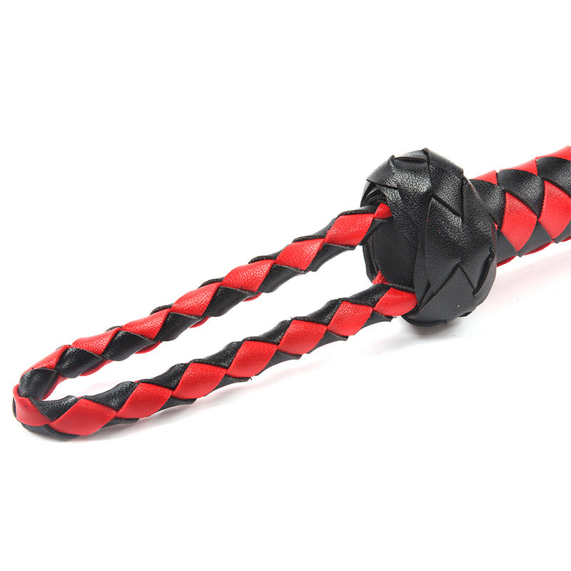 Sexy Black Red Tassel Leather Whip Sm Maid Training And Slapping Passionate Whip Couple Sex Auxiliary Weaving Loose Whip
