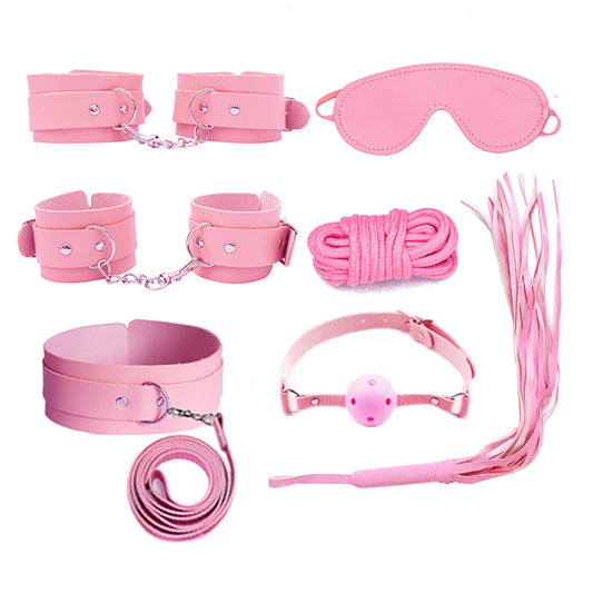 SM Sex Toys Leather 7-piece Ten-piece Set Of Training Binding Milk Clip Adult Supplies Toys
