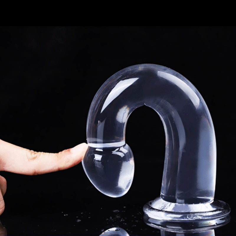 False Penis Transparent Anal Plug For Men And Women With Backyard Masturbation Device Anal Strip Crystal Sucker Dildo Adult Sex Toys