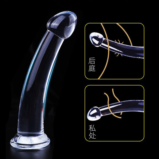 False Penis Transparent Anal Plug For Men And Women With Backyard Masturbation Device Anal Strip Crystal Sucker Dildo Adult Sex Toys