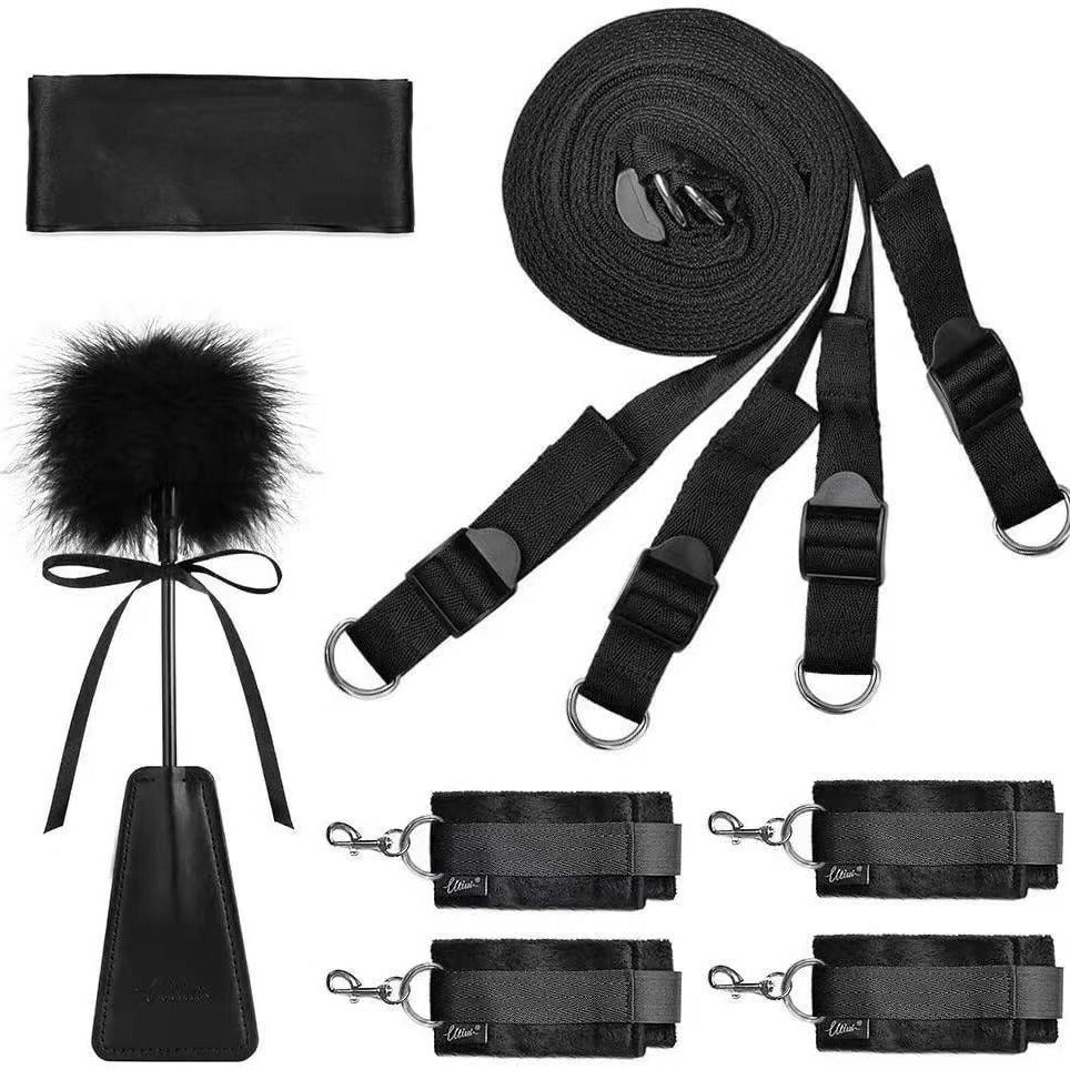 Foreign Trade SM Plush Bed Strap 3-Piece Set Alternative Binding Hands And Feet Flirting Sex Paraphernalia Sex Toys Wholesale